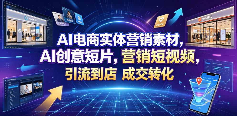 AI电商实体营销素材，AI创意短片，高效打造营销短视频，轻松引流到店，稳定提升门店客流与成交转化-御文网