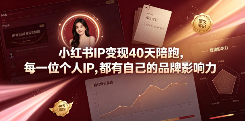 小红书IP变现40天陪跑，每一位个人IP，都有自己的品牌影响力-御文网