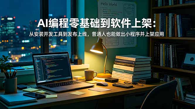 AI编程零基础到软件上架：从安装开发工具到发布上线，普通人也能做出小程序并上架应用商店-御文网