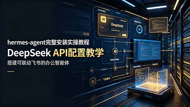 hermes-agent完整安装实操教程，DeepSeek API配置教学，搭建可联动飞书的办公智能体-御文网