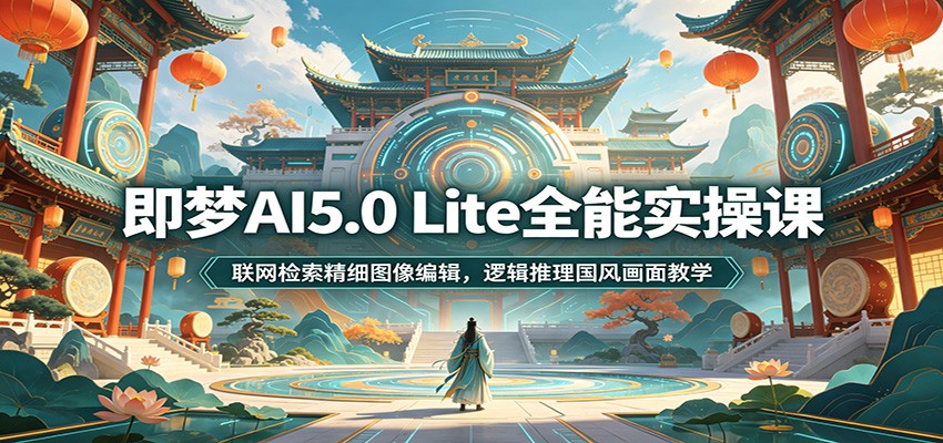 即梦AI5.0 Lite全能实操课：联网检索精细图像编辑，逻辑推理国风画面教学-御文网