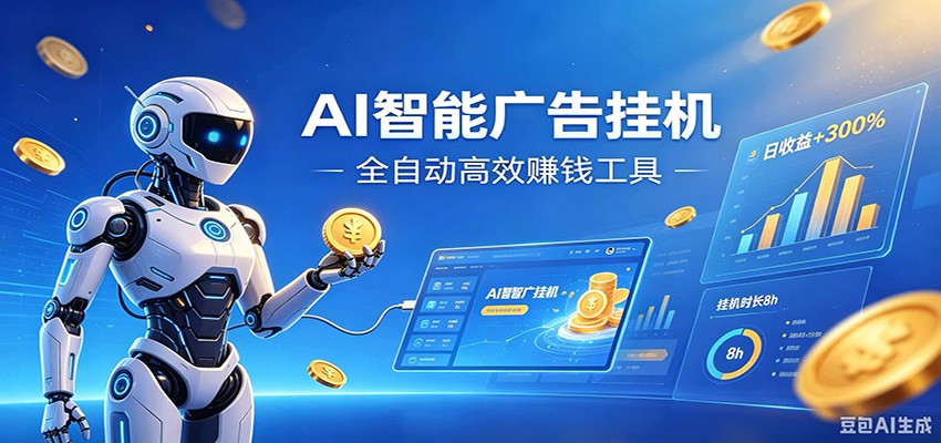 AI智能广告挂机，小白轻松上手，在家自动赚收益-御文网
