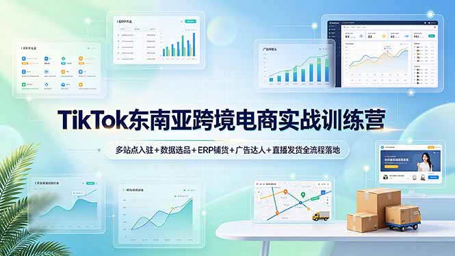 TikTok东南亚跨境电商实战训练营：多站点入驻+数据选品+ERP铺货+广告达人+直播发货全流程落地-御文网