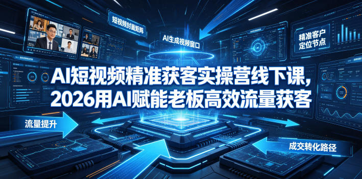 AI短视频精准获客实操营6月10-14号线下课，2026用AI赋能老板高效流量获客-御文网
