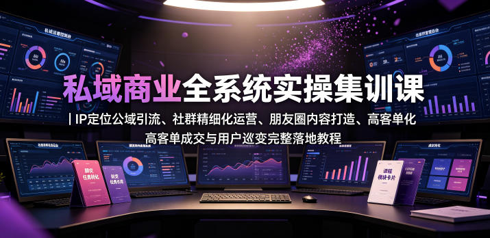 私域商业全系统实操课｜IP定位公域引流、社群精细化运营、朋友圈内容打造、高客单成交与用户裂变完整落地教程-御文网