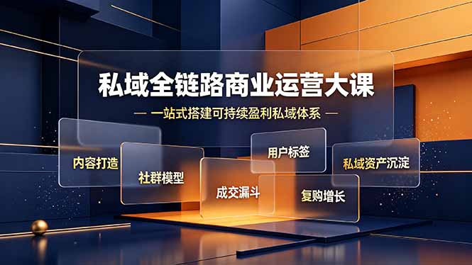 私域全链路商业运营大课，内容打造社群模型成交漏斗，一站式搭建可持续盈利私域体系-御文网