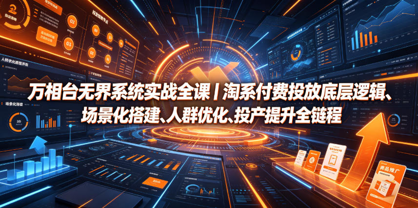 万相台无界系统实战全课｜淘系付费投放底层逻辑、场景化搭建、人群优化、投产提升全链路运营教程-御文网