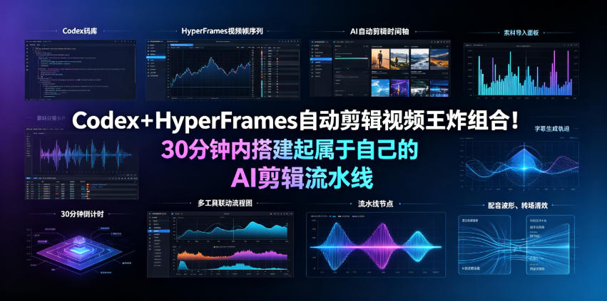 Codex＋HyperFrames自动剪辑视频王炸组合！30分钟内搭建起属于自己的AI剪辑流水线(完整版实操教程手册)-御文网