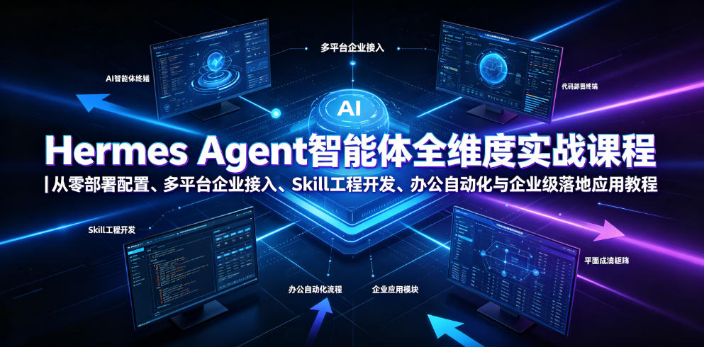 Hermes Agent智能体全维度实战课程｜从零部署配置、多平台企业接入、Skill工程开发、办公自动化与企业级落地应用教程-御文网