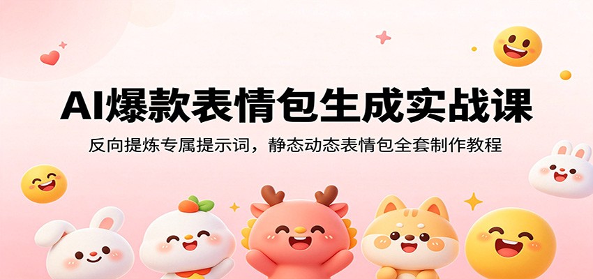 AI爆款表情包生成实战课：反向提炼专属提示词，静态动态表情包全套制作教程-御文网