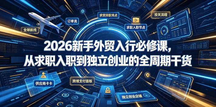 2026新手外贸入行必修课，从求职入职到独立创业的全周期干货-御文网