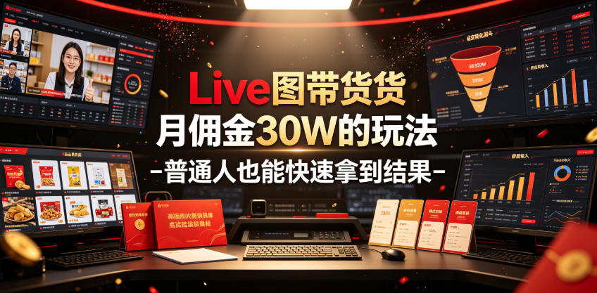 Live图带货月佣金30W的玩法-普通人也能快速拿到结果-御文网