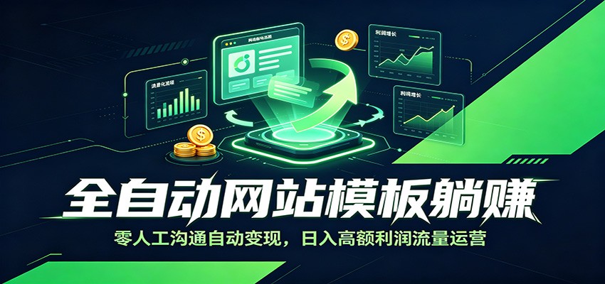 全自动网站模板躺赚：零人工沟通自动变现，日入高额利润流量运营-御文网