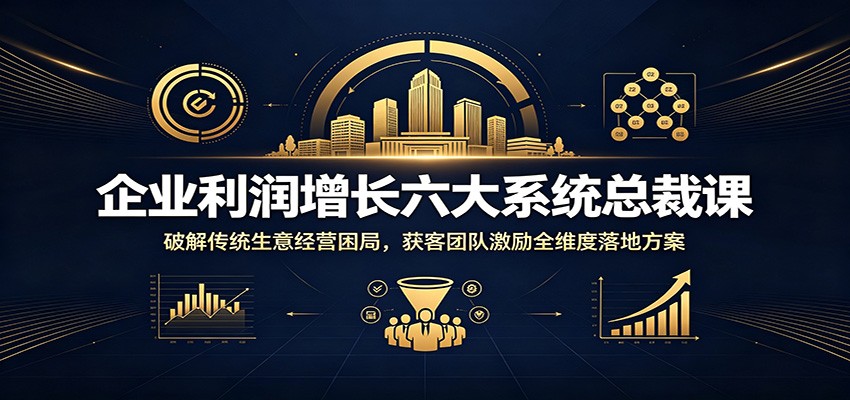 企业利润增长六大系统总裁课：破解传统生意经营困局，获客团队激励全维度落地方案-御文网