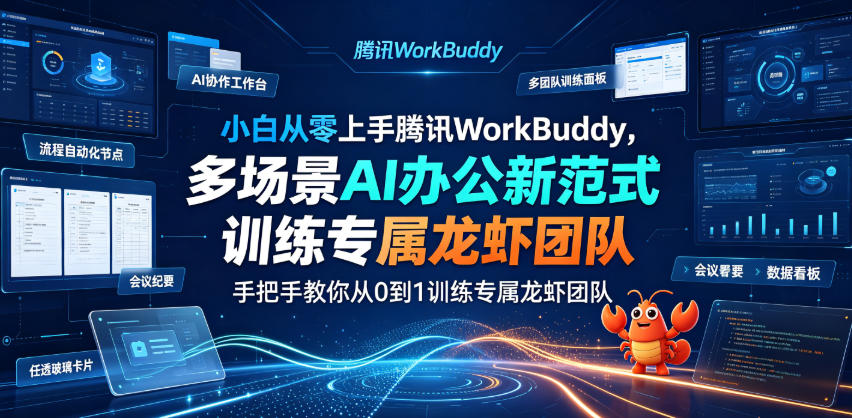 小白从零上手腾讯WorkBuddy，多场景AI办公新范式实战，手把手教你从0到1训练专属龙虾团队-御文网
