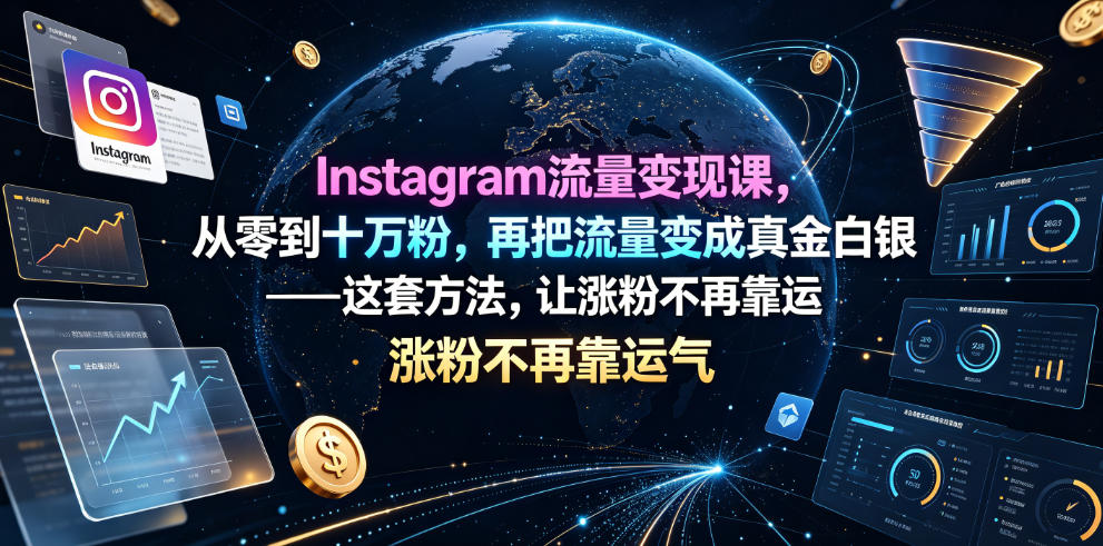 Instagram流量变现课，从零到十万粉，再把流量变成真金白银——这套方法，让涨粉不再靠运气【原创双语字幕】-御文网