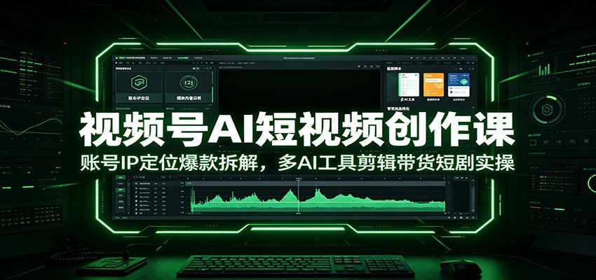 视频号AI短视频创作课：账号IP定位爆款拆解，多AI工具剪辑带货短剧实操-御文网