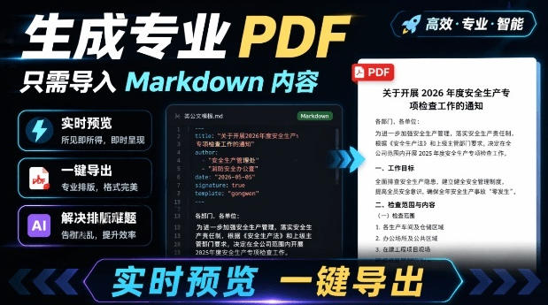 只需导入Markdown内容,实时预览一键导出专业PDF!轻松解决AI生成内容排版问题Presto-御文网