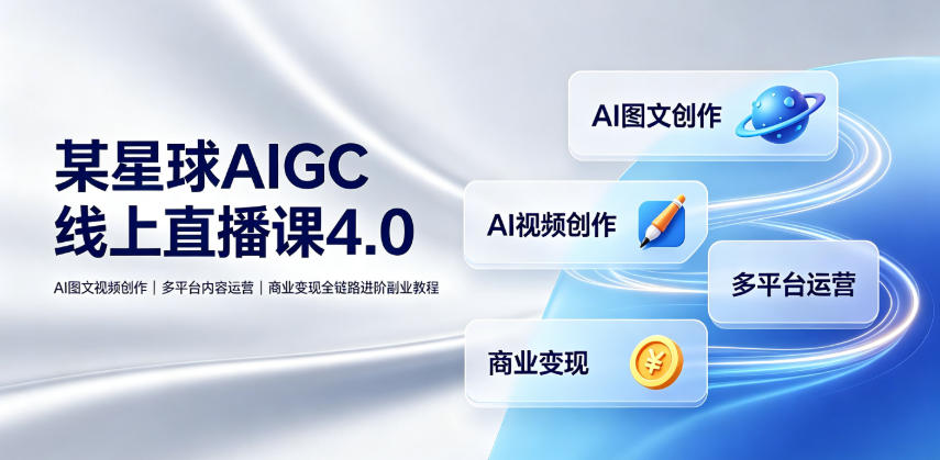 某星球AIGC线上直播课4.0｜AI图文视频创作、多平台内容运营、商业变现全链路进阶副业教程-御文网