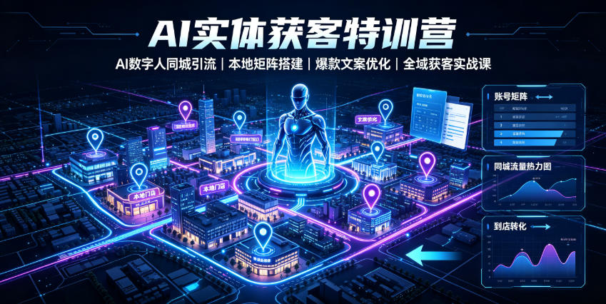 AI实体获客特训营｜AI数字人同城引流、本地矩阵搭建、爆款文案优化全域获客实战课-御文网