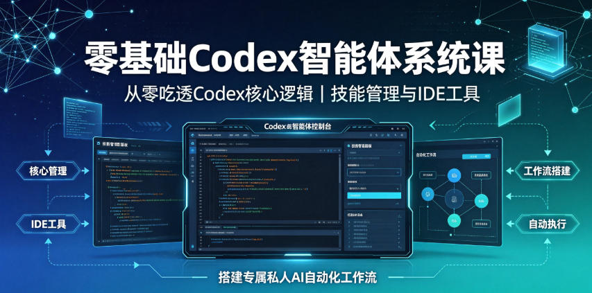 零基础Codex智能体系统课｜从零吃透Codex核心逻辑、技能管理与IDE工具，搭建专属私人AI自动化工作流-御文网
