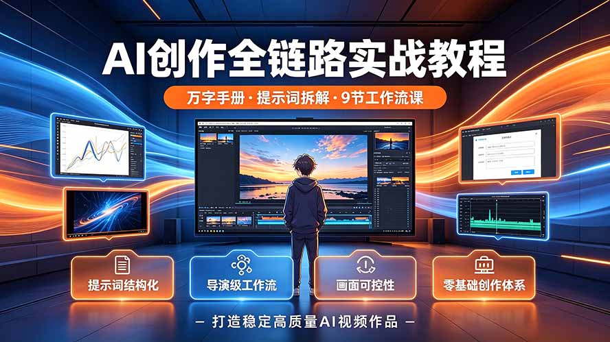 AI创作全链路实战教程｜万字手册·提示词拆解·9节工作流课，打造稳定高质量AI视频作品-御文网