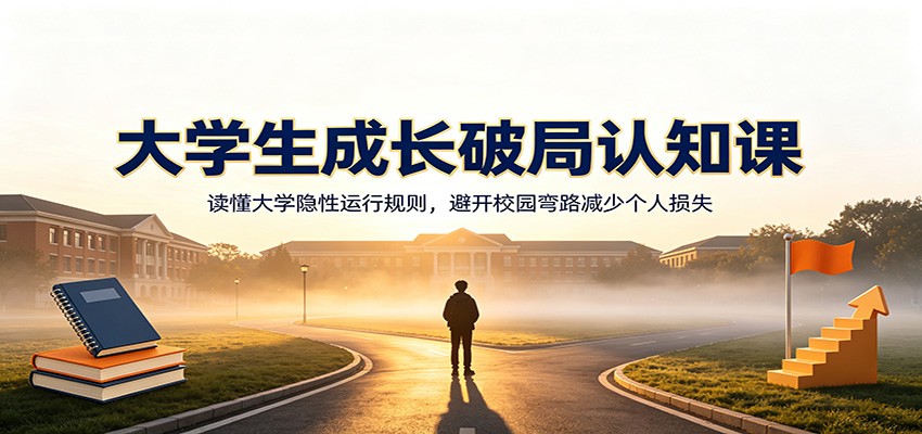 大学生成长破局认知课：读懂大学隐性运行规则，避开校园弯路减少个人损失-御文网