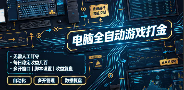 电脑全自动游戏打金,无需人工盯守,每日稳定收益几百!【揭秘】-御文网