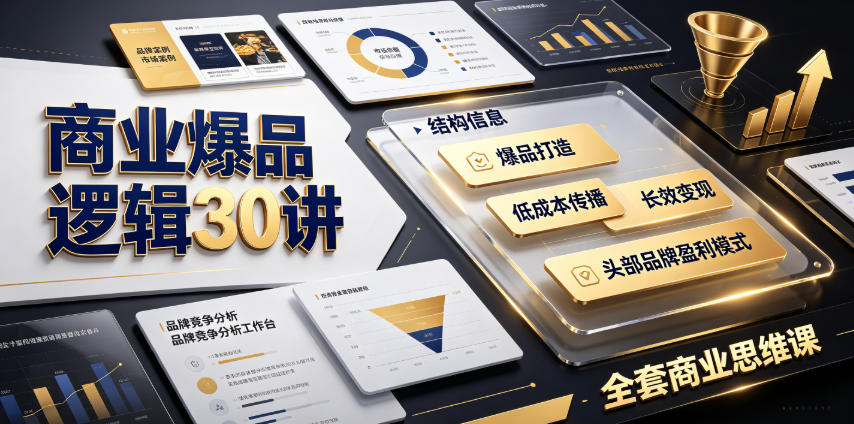 商业爆品逻辑30讲｜拆解各行各业头部品牌盈利模式，吃透爆品打造、低成本传播、长效变现全套商业思维课-御文网