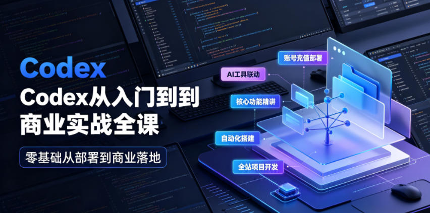 Codex从入门到商业实战全课｜账号充值部署、AI工具联动、核心功能精讲、自动化搭建、全站项目开发零基础教程-御文网