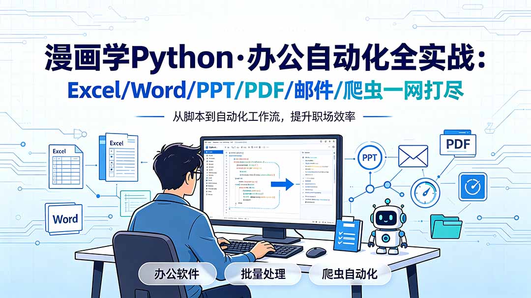 漫画学Python·办公自动化全实战：Excel/Word/PPT/PDF/邮件/爬虫一网打尽-御文网