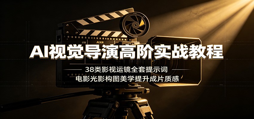 AI视觉导演高阶实战教程：38类影视运镜全套提示词，电影光影构图美学提升成片质感-御文网