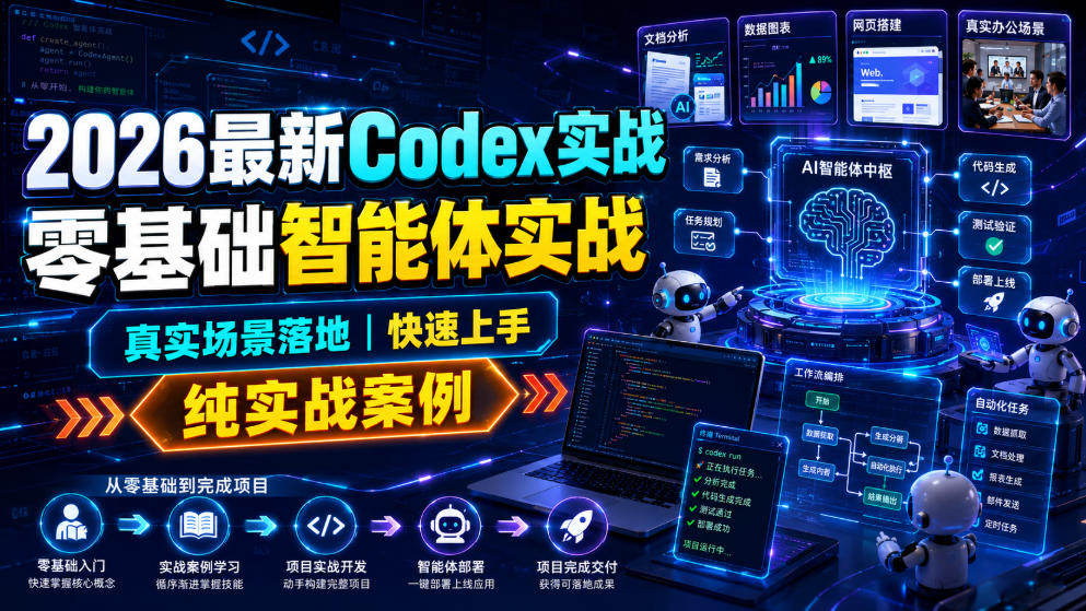 2026最新Codex实战零基础智能体实战,真实场景落地,快速上手,纯实战案例-御文网