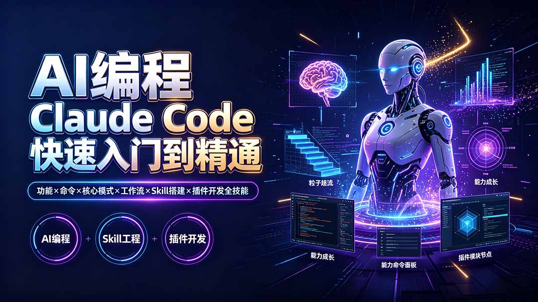 AI编程 Claude Code快速入门到精通:功能×命令×核心模式×工作流×Skill搭建×插件开发全技能-御文网