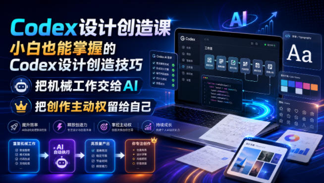 Codex设计创造课，小白也能掌握的Codex设计创造技巧，把机械工作交给AI，把创作主动权留给自己-御文网