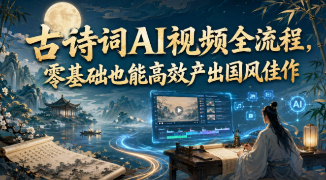 古诗词AI视频全流程,零基础也能高效产出国风佳作-御文网