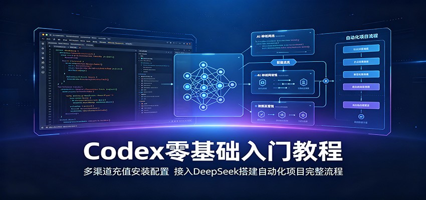 Codex零基础入门教程:多渠道充值安装配置,接入DeepSeek搭建自动化项目完整流程-御文网