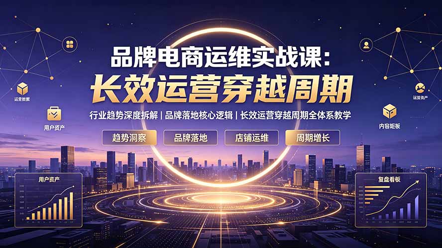 品牌电商运维实战课：行业趋势深度拆解｜品牌落地核心逻辑｜长效运营穿越周期全体系教学-御文网