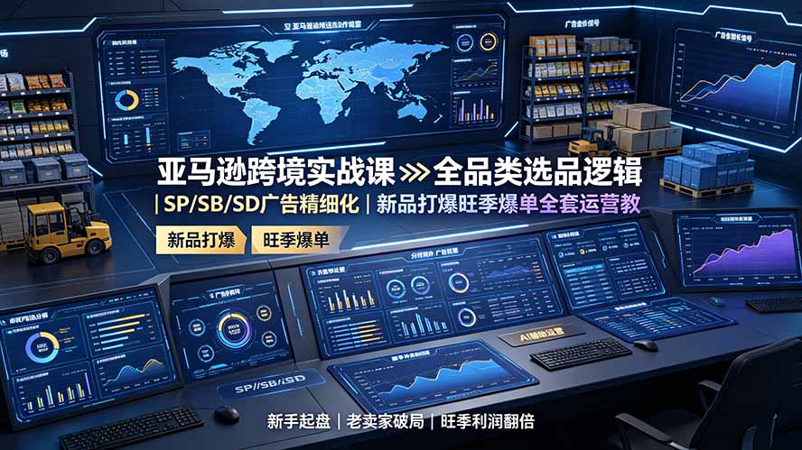 亚马逊跨境实战课:全品类选品逻辑|SP/SB/SD广告精细化|新品打爆旺季爆单全套运营教程-御文网