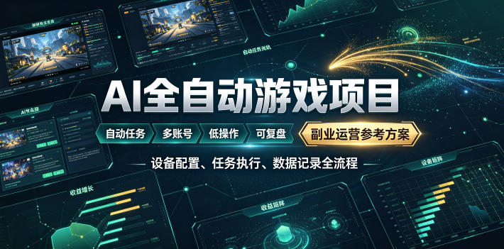 AI全自动游戏躺賺副业:日入几百,稳定运行三年的项目!【揭秘】-御文网