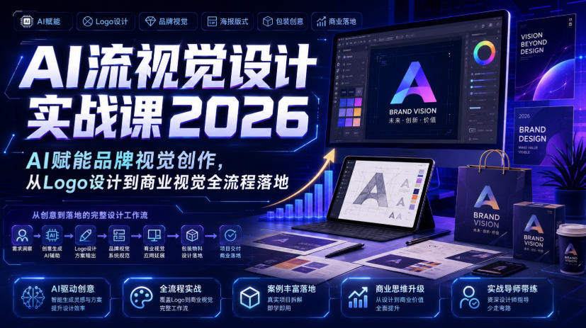 AI流视觉设计实战课2026:AI赋能品牌视觉创作,从Logo设计到商业视觉全流程落地-御文网