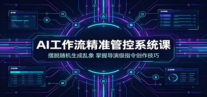 AI工作流精准管控系统课:摆脱随机生成乱象,掌握导演级指令创作技巧-御文网