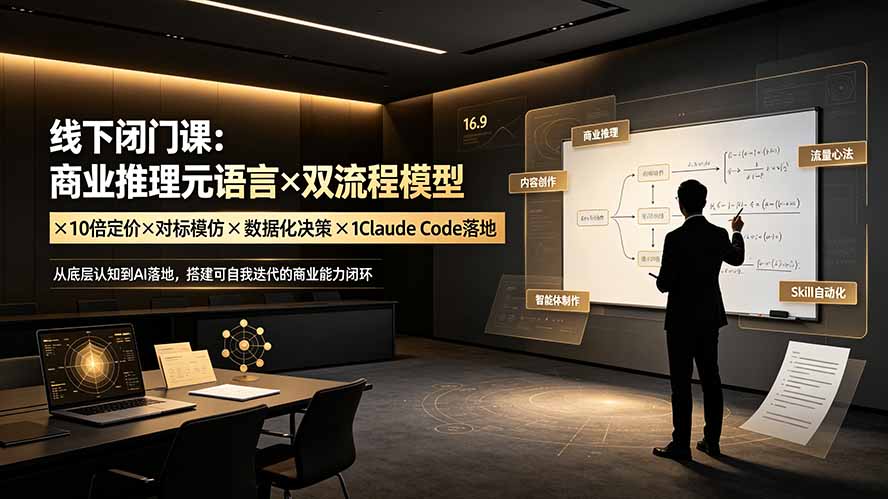 线下闭门课：商业推理元语言×双流程模型×10倍定价×对标模仿×数据化决策×Claude Code落地，击穿认知盲区-御文网