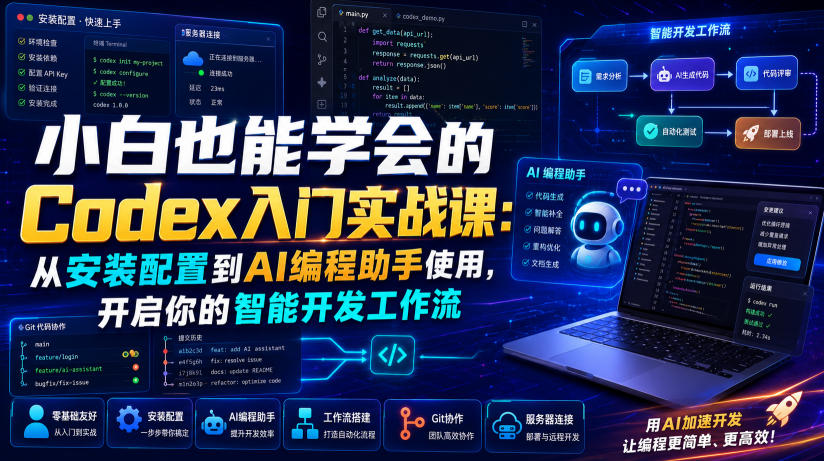 小白也能学会的Codex入门实战课：从安装配置到AI编程助手使用，开启你的智能开发工作流-御文网
