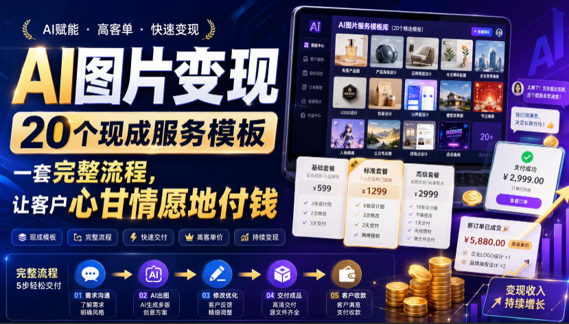 AI图片变现，20个现成服务模板，一套完整流程，让客户心甘情愿地付钱【原创双语字幕】-御文网