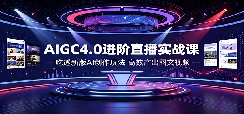 AIGC4.0进阶直播实战课:吃透新版AI创作玩法,高效产出图文视频-御文网