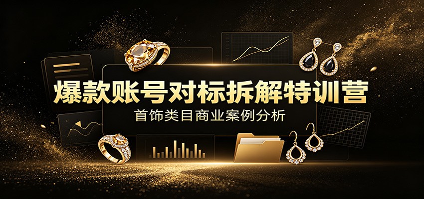 爆款账号对标拆解特训营:首饰类目商业案例分析,配套完整资料内容-御文网