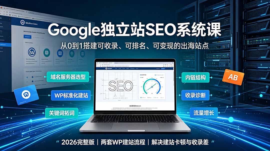 Google独立站SEO-7月系统课：出海基建×WordPress建站×AI内容生产×站内外优化×Search Console×AdSense变现-御文网