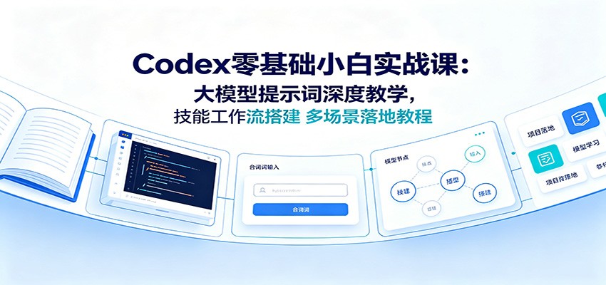 Codex零基础小白实战课:大模型提示词深度教学,技能工作流搭建多场景落地教程-御文网