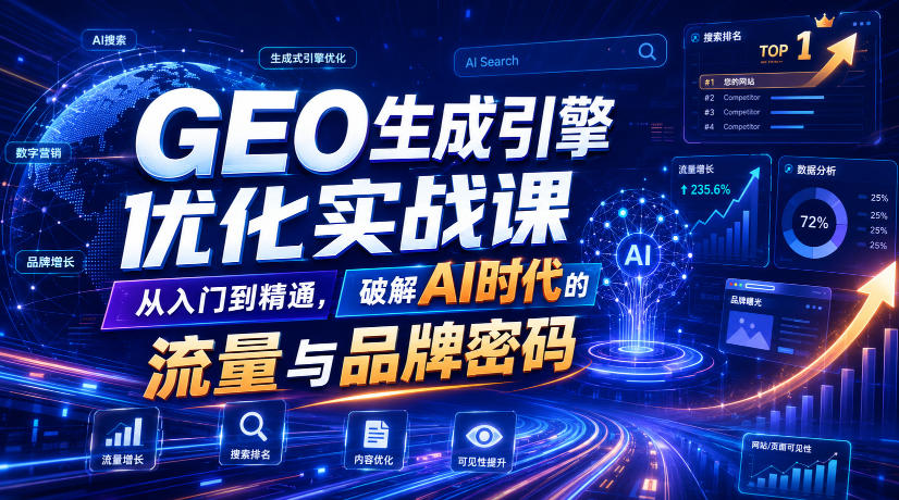 GEO生成引擎优化实战课,从入门到精通,破解AI时代的流量与品牌密码-御文网